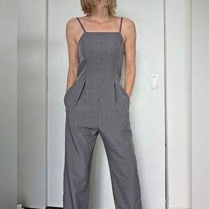 New Gray Wide-Leg Jumpsuit